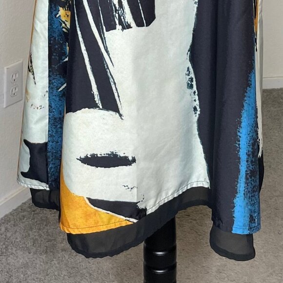 Giorgai & Johns Women's Black Abstract Flowy Midi Dress Bohemian Capsule Size XL - Picture 3 of 8